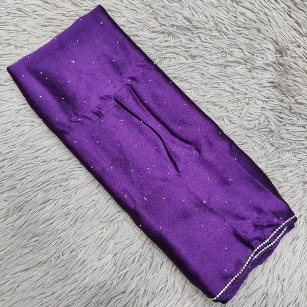 Soft Crushed Satin Hijabs with Stone Border | HJ19
